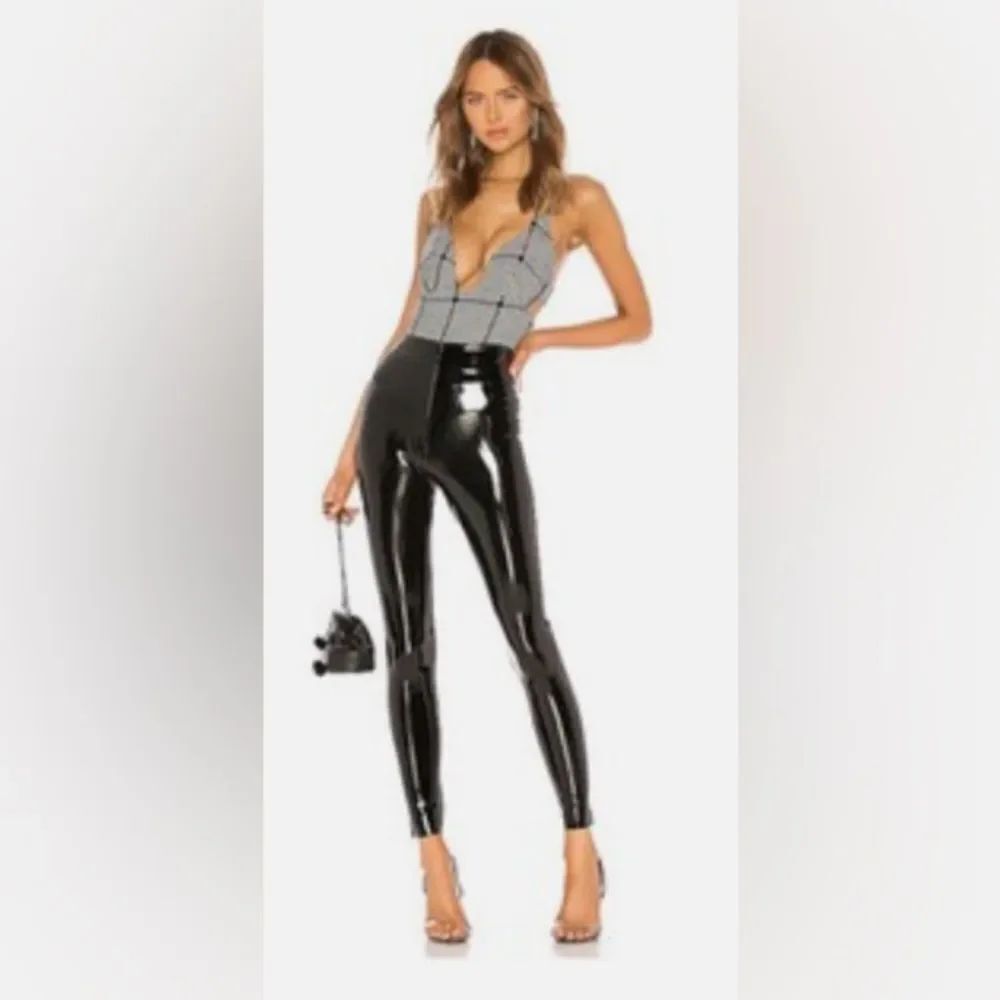 Commando Classic Faux Patent Leather Leggings High Rise Blue Pants Women’s Sz S